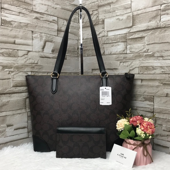 👜COACH SET🌺 ZIP TOP TOTE & WALLET - Picture 2 of 8